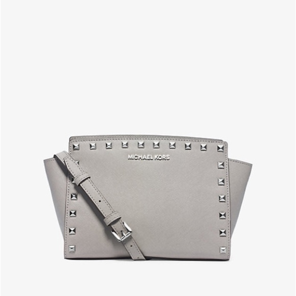 Michael Kors Selma Medium Metallic Leather Crossbody